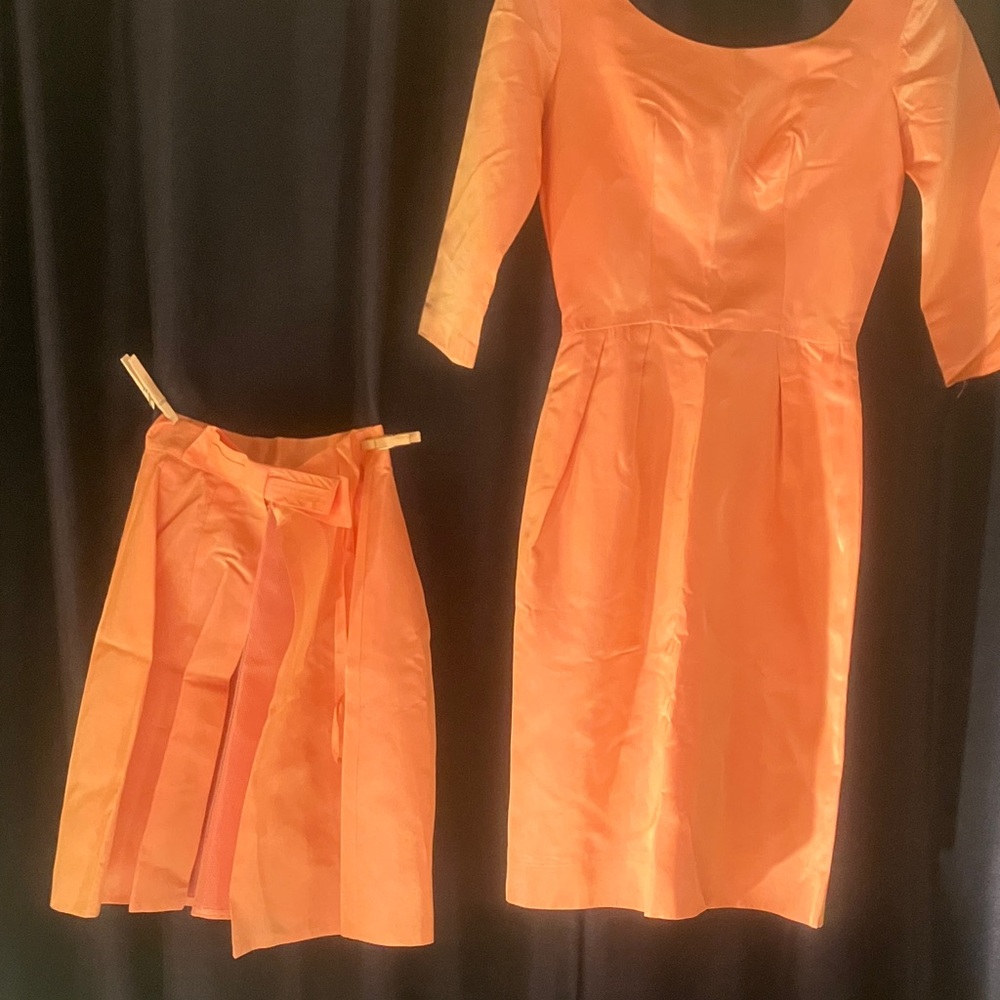 Vintage Elegant Orange Long Sleeve Dress